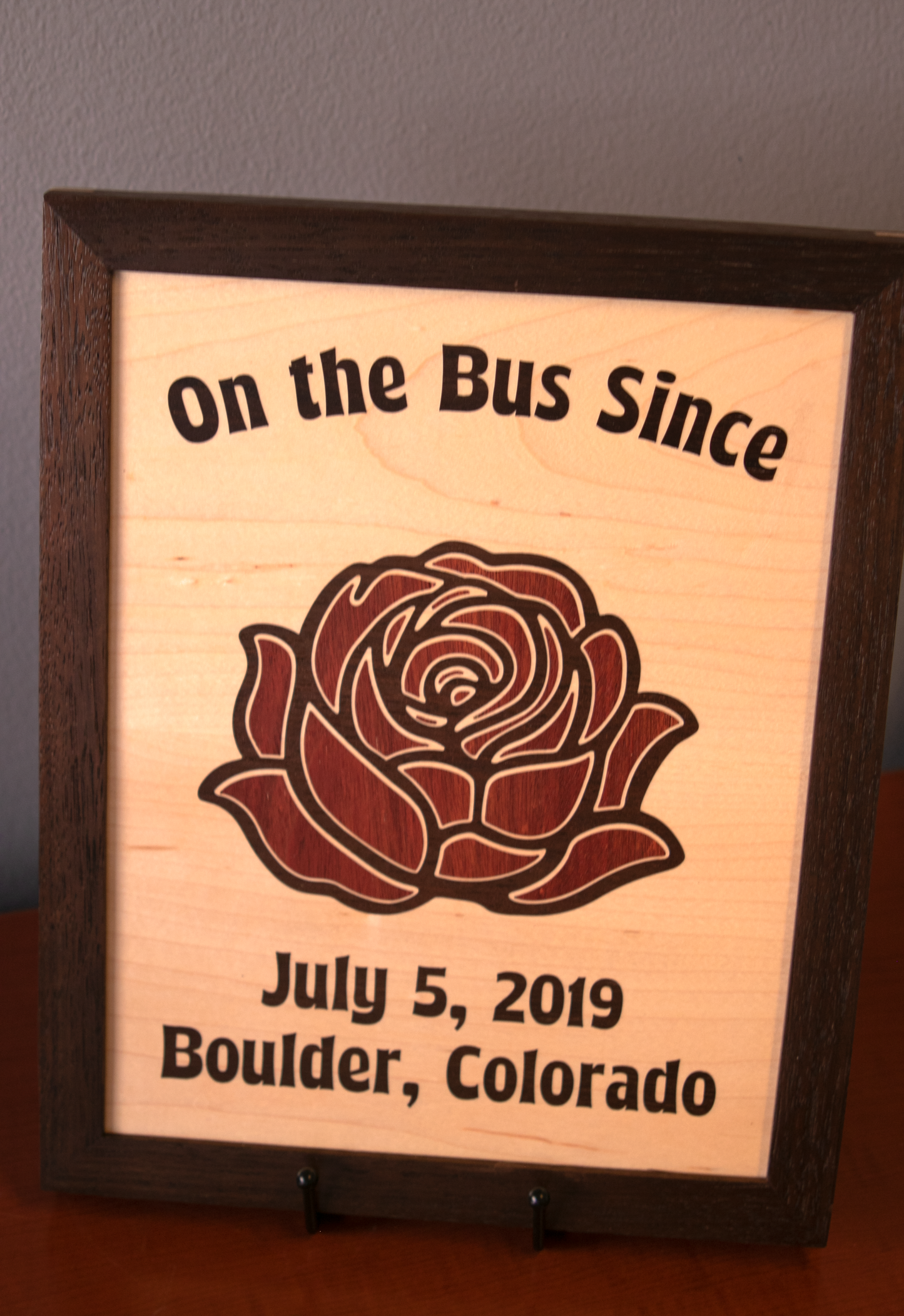 Framed Wall Art - Rose - Maple Base