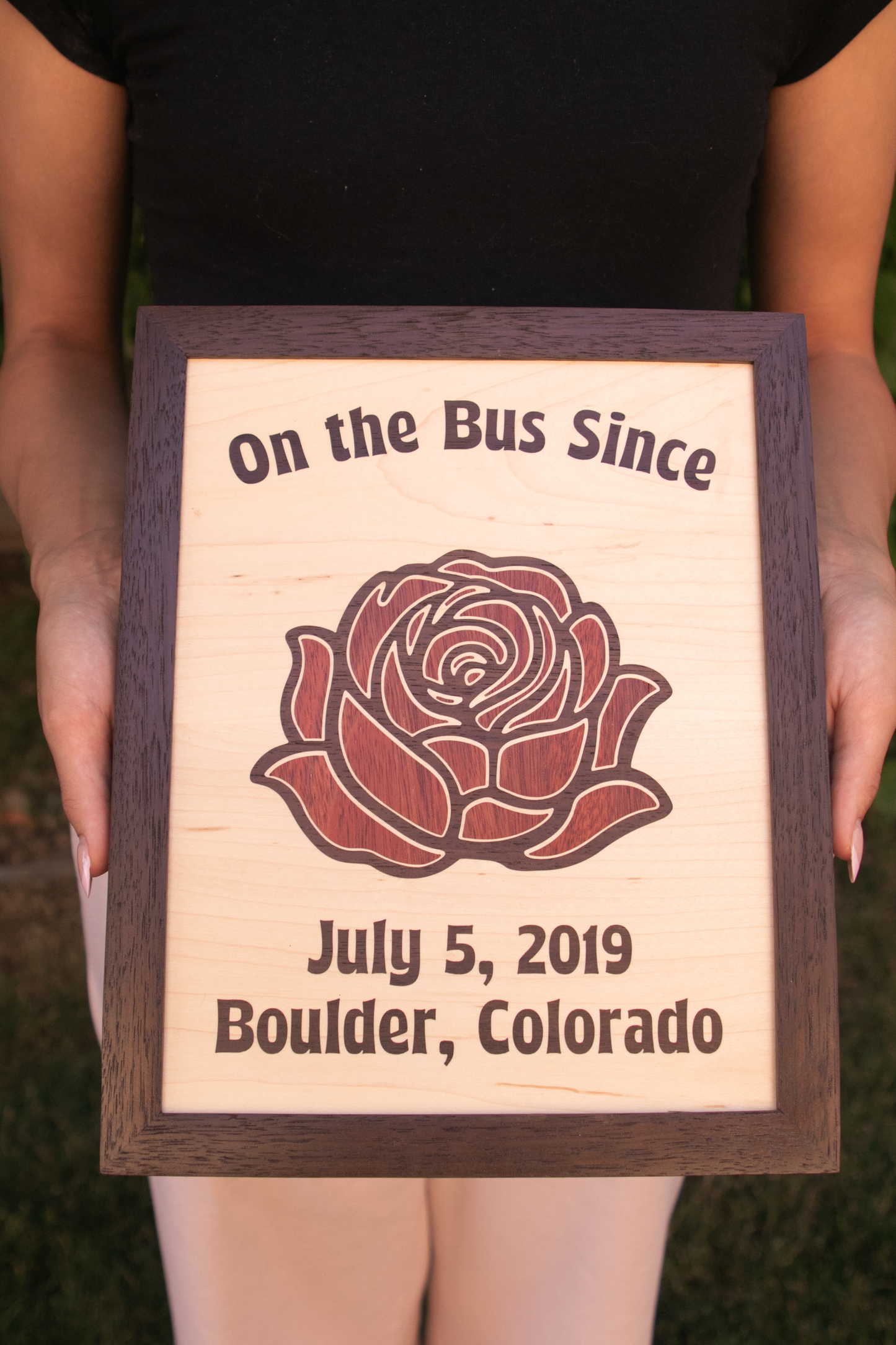 Framed Wall Art - Rose - Maple Base